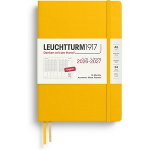 image:imageLEUCHTTURM1917  Academic Week Planner Medium Hardcover A5 18month July 2026  December 2027 English Dusty RoseSunflower