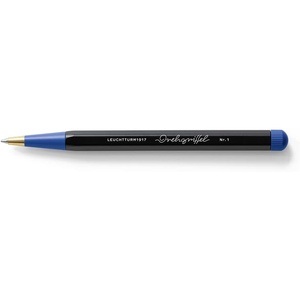 image:imageLEUCHTTURM1917  Bauhaus Special Edition  Drehgriffel Writing Pen  Ballpoint Pen with Royal Blue Ink Included BlackLemonBlack  Royal Blue