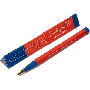 image:imageLEUCHTTURM1917  Bauhaus Special Edition  Drehgriffel Writing Pen  Ballpoint Pen with Royal Blue Ink Included BlackLemonRed  Royal Blue