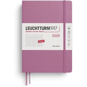 image:imageLEUCHTTURM1917  Daily Planner 2026 Hardcover Medium A5 Dotted Dusty Rose Jan 1  Dec 31 2026Dusty Rose
