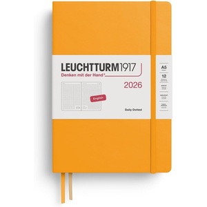 image:imageLEUCHTTURM1917  Daily Planner 2026 Hardcover Medium A5 Dotted Dusty Rose Jan 1  Dec 31 2026Rising Sun