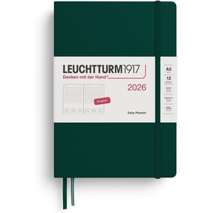 image:imageLEUCHTTURM1917  Daily Planner 2026 Hardcover Medium A5 Ruled Ink Jan 1  Dec 31 2026Forest Green