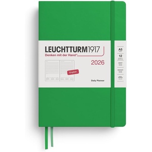 image:imageLEUCHTTURM1917  Daily Planner 2026 Hardcover Medium A5 Ruled Ink Jan 1  Dec 31 2026Spring Leaf