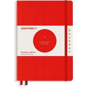 image:imageLEUCHTTURM1917  Dotted Hardcover Notebook Medium A5 Bauhaus Special Edition 251 Numbered Pages for Writing and Journaling Royal BlueRed
