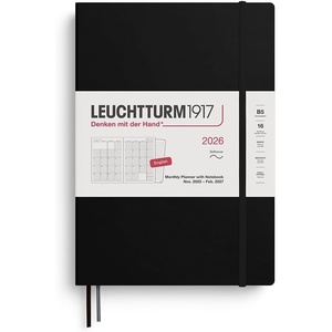 image:imageLEUCHTTURM1917  Monthly Planner amp Notebook 2026 Softcover Paperback B6 Ruled Black Nov 1 2025  Feb 28 2027Black