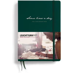 image:imageLEUCHTTURM1917  Some Lines A Day  5 Year Memory Notebook  Hardcover Journal 366 Pages for 5 Years of Entries Port RedForest Green
