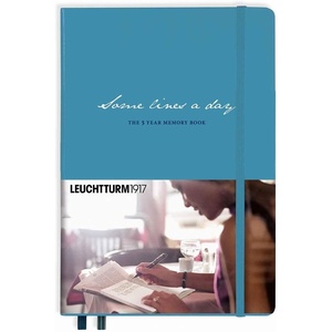 image:imageLEUCHTTURM1917  Some Lines A Day  5 Year Memory Notebook  Hardcover Journal 366 Pages for 5 Years of Entries Rising SunNordic Blue