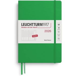 image:imageLEUCHTTURM1917  Week Planner 2026 Hardcover Medium A5 Rising Sun Jan 1  Dec 31 2026Spring Leaf