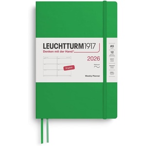 image:imageLEUCHTTURM1917  Weekly Planner 2026 Softcover Pocket A6 Black Jan 1  Dec 31 2026Spring Leaf