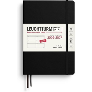image:imageLEUCHTTURM1917  Weekly Planner Medium Hardcover A5 18month July 2026  December 2027 English BlackBlack