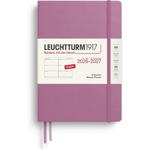 image:imageLEUCHTTURM1917  Weekly Planner Medium Hardcover A5 18month July 2026  December 2027 English BlackDusty Rose