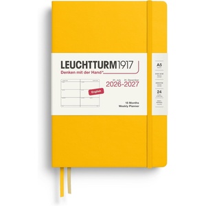 image:imageLEUCHTTURM1917  Weekly Planner Medium Hardcover A5 18month July 2026  December 2027 English BlackSunflower