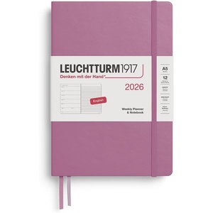 image:imageLEUCHTTURM1917  Weekly Planner amp Notebook 2026 Hardcover Medium A5 Ruled Lemon Jan 1  Dec 31 2026Dusty Rose