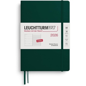 image:imageLEUCHTTURM1917  Weekly Planner amp Notebook 2026 Hardcover Medium A5 Ruled Lemon Jan 1  Dec 31 2026Forest Green