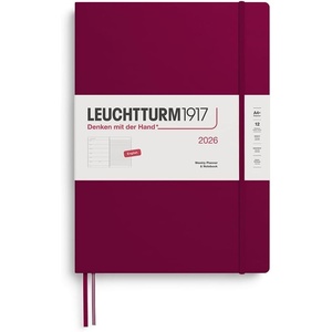 image:imageLEUCHTTURM1917  Weekly Planner amp Notebook 2026 Hardcover Medium A5 Ruled Lemon Jan 1  Dec 31 2026Port Red