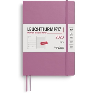 image:imageLEUCHTTURM1917  Weekly Planner amp Notebook 2026 Softcover Medium A5 Ruled Rising Sun Jan 1  Dec 31 2026Dusty Rose