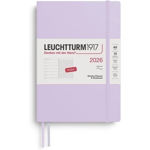 image:imageLEUCHTTURM1917  Weekly Planner amp Notebook 2026 Softcover Medium A5 Ruled Rising Sun Jan 1  Dec 31 2026Lilac