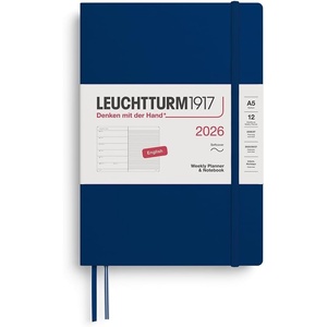 image:imageLEUCHTTURM1917  Weekly Planner amp Notebook 2026 Softcover Medium A5 Ruled Rising Sun Jan 1  Dec 31 2026Navy