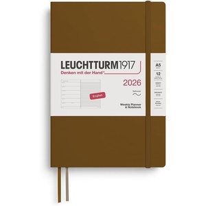image:imageLEUCHTTURM1917  Weekly Planner amp Notebook 2026 Softcover Medium A5 Ruled Rising Sun Jan 1  Dec 31 2026Spice Brown