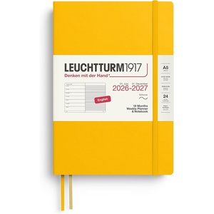 image:imageLEUCHTTURM1917  Weekly Planner and Notebook Softcover Medium A5 18month July 2026  December 2027 English Forest GreenSunflower