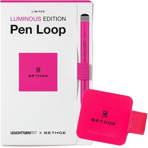 image:imageLEUCHTTURM1917 Self Adhesive Pen Loop Elastic Pen Holder Luminous Edition Luminous OrangeLuminous Pink