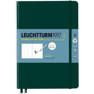 image:imageLeuchtturm1917  Medium A5 Hardcover Sketchbook Black  112 Pages of 150gm PaperForest Green