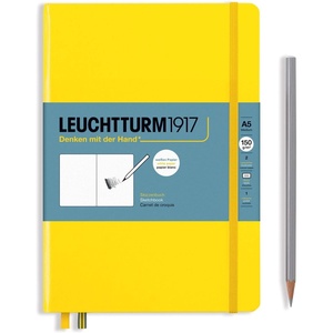 image:imageLeuchtturm1917  Medium A5 Hardcover Sketchbook Black  112 Pages of 150gm PaperLemon
