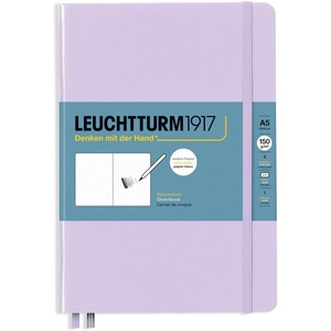 image:imageLeuchtturm1917  Medium A5 Hardcover Sketchbook Black  112 Pages of 150gm PaperLilac