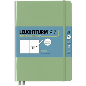 image:imageLeuchtturm1917  Medium A5 Hardcover Sketchbook Black  112 Pages of 150gm PaperSage