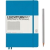 image:imageLEUCHTTURM1917  Notebook Hardcover Medium A5251 Numbered Pages for Writing and Journaling Stone Blue RuledAzur
