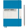 image:imageLEUCHTTURM1917  Notebook Hardcover Medium A5251 Numbered Pages for Writing and Journaling Stone Blue RuledAzur