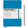 image:imageLEUCHTTURM1917  Notebook Hardcover Medium A5251 Numbered Pages for Writing and Journaling Stone Blue RuledAzur