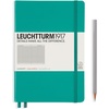 image:imageLEUCHTTURM1917  Notebook Hardcover Medium A5251 Numbered Pages for Writing and Journaling Stone Blue RuledEmerald