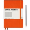 image:imageLEUCHTTURM1917  Notebook Hardcover Medium A5251 Numbered Pages for Writing and Journaling Stone Blue RuledOrange