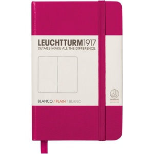 image:imageLEUCHTTURM1917  Mini A7 Plain Hardcover Notebook Navy  171 Numbered PagesBerry