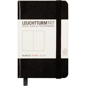 image:imageLEUCHTTURM1917  Mini A7 Plain Hardcover Notebook Navy  171 Numbered PagesBlack