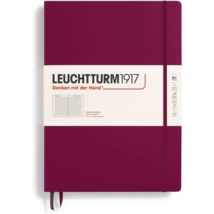 image:imageLEUCHTTURM1917  Notebook Hardcover Master Classic A4  235 Numbered Pages for Writing and Journaling Rising Sun DottedPort Red