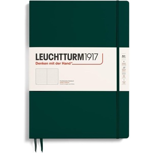 image:imageLEUCHTTURM1917  Notebook Hardcover Master Slim A4  123 Numbered Pages for Writing and Journaling Rising Sun SquaredForest Green