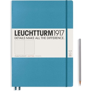 image:imageLEUCHTTURM1917  Notebook Hardcover Master Slim A4  123 Numbered Pages for Writing and Journaling Rising Sun SquaredNordic Blue