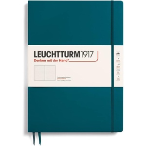 image:imageLEUCHTTURM1917  Notebook Hardcover Master Slim A4  123 Numbered Pages for Writing and Journaling Rising Sun SquaredPacific Green