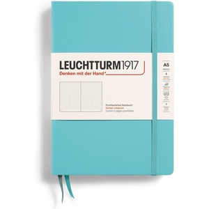 image:imageLEUCHTTURM1917  Notebook Hardcover Medium A5251 Numbered Pages for Writing and Journaling Stone Blue RuledAquamarine