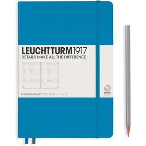 image:imageLEUCHTTURM1917  Notebook Hardcover Medium A5251 Numbered Pages for Writing and Journaling Stone Blue RuledAzur