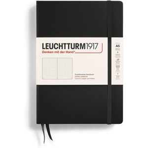 image:imageLEUCHTTURM1917  Notebook Hardcover Medium A5251 Numbered Pages for Writing and Journaling Stone Blue RuledBlack