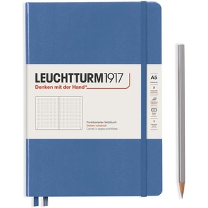 image:imageLEUCHTTURM1917  Notebook Hardcover Medium A5251 Numbered Pages for Writing and Journaling Stone Blue RuledDenim