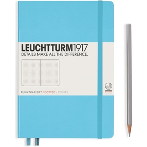 image:imageLEUCHTTURM1917  Notebook Hardcover Medium A5251 Numbered Pages for Writing and Journaling Stone Blue RuledIce Blue