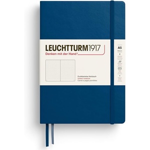 image:imageLEUCHTTURM1917  Notebook Hardcover Medium A5251 Numbered Pages for Writing and Journaling Stone Blue RuledIndigo