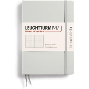 image:imageLEUCHTTURM1917  Notebook Hardcover Medium A5251 Numbered Pages for Writing and Journaling Stone Blue RuledLight Grey