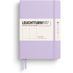 image:imageLEUCHTTURM1917  Notebook Hardcover Medium A5251 Numbered Pages for Writing and Journaling Stone Blue RuledLilac