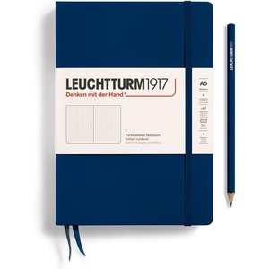 image:imageLEUCHTTURM1917  Notebook Hardcover Medium A5251 Numbered Pages for Writing and Journaling Stone Blue RuledNavy