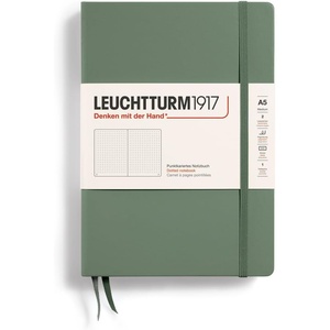 image:imageLEUCHTTURM1917  Notebook Hardcover Medium A5251 Numbered Pages for Writing and Journaling Stone Blue RuledOlive